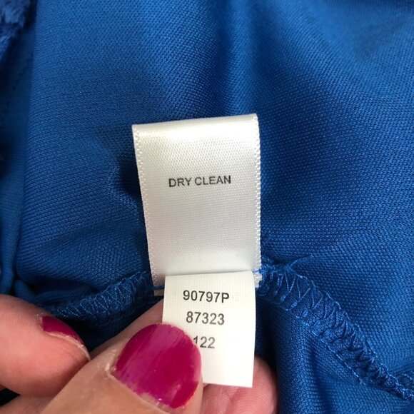 Spense PETITE Blue Lace Sleeveless Scoop Neck Ruched Sheath Dress- Size PL Large - Picture 6 of 6